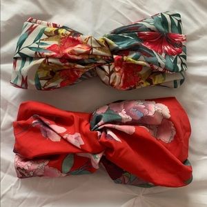 Two floral headbands